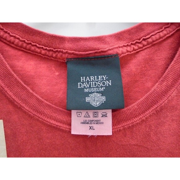 Harley Davidson Museum Shirt Men's Size XL Skull Red Milwaukee Wi - Picture 8 of 11